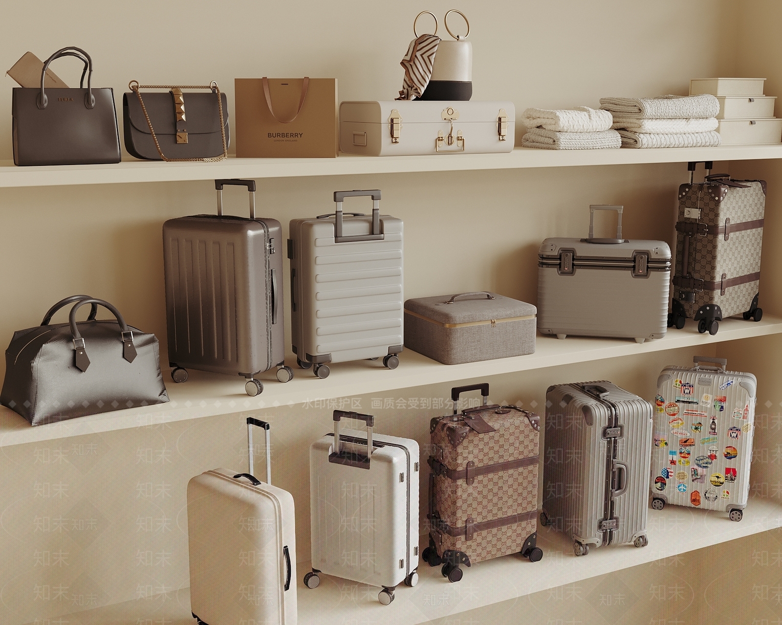 行李箱3D模型下载【ID:1189787284】