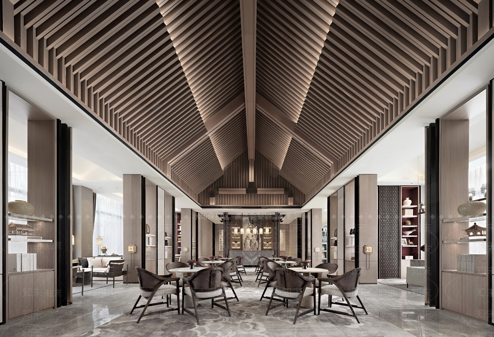 新中式中餐厅3D模型下载【ID:1189789370】