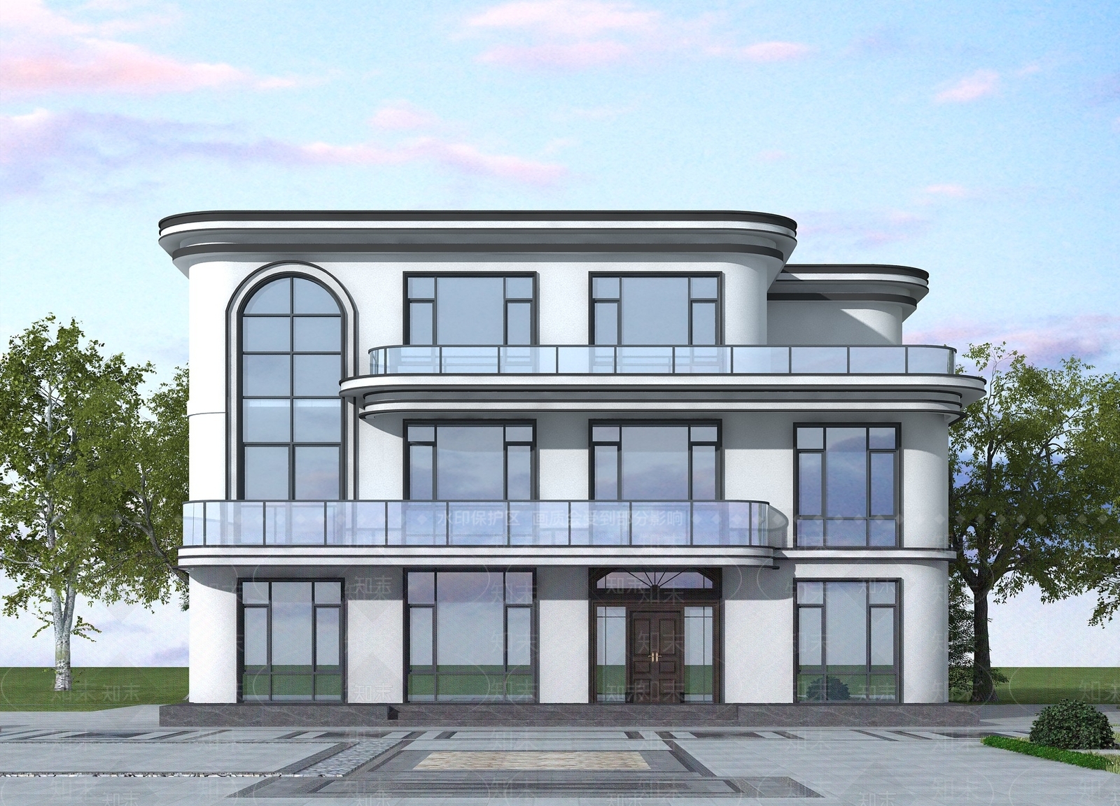 现代别墅外观3D模型下载【ID:1189789691】