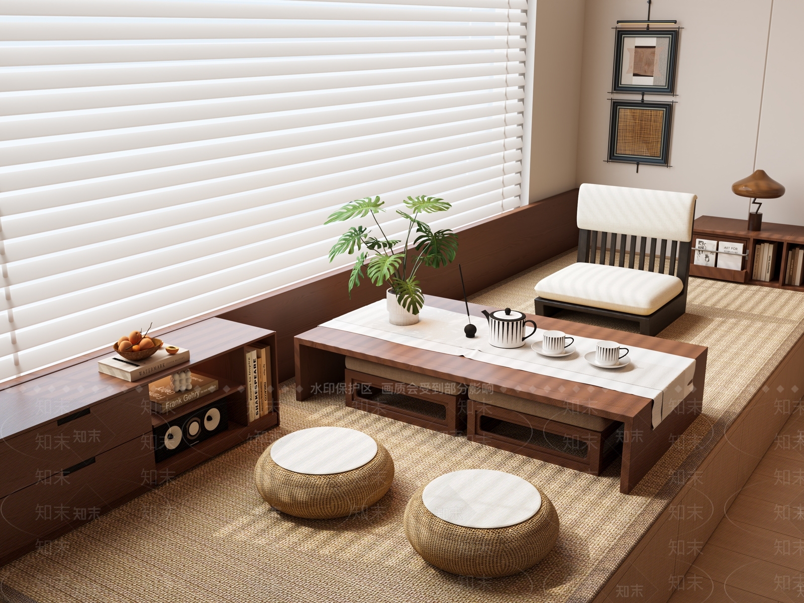 中古日式茶室SU模型下载【ID:1189793203】