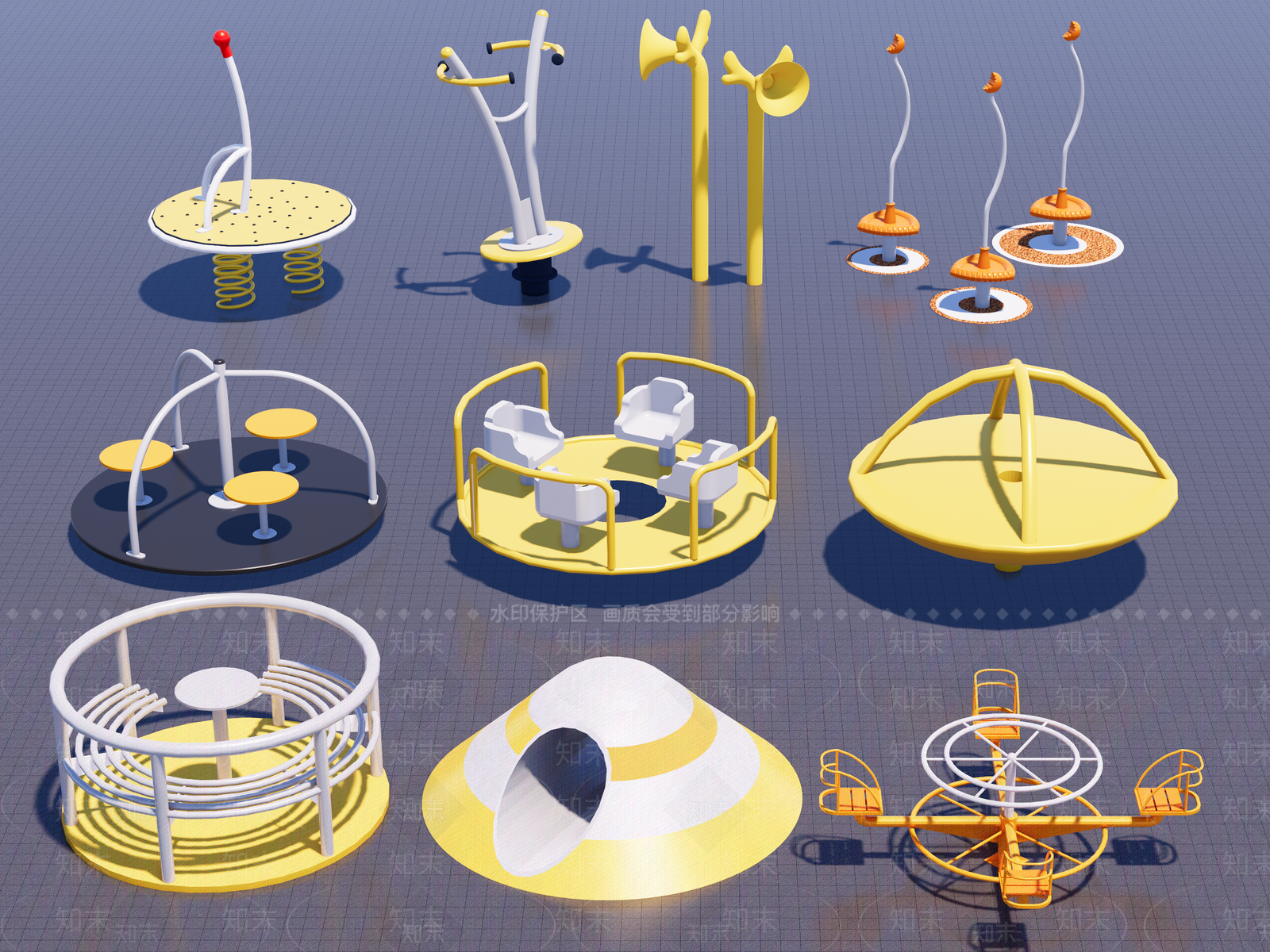 儿童器材组合SU模型下载【ID:1189796866】