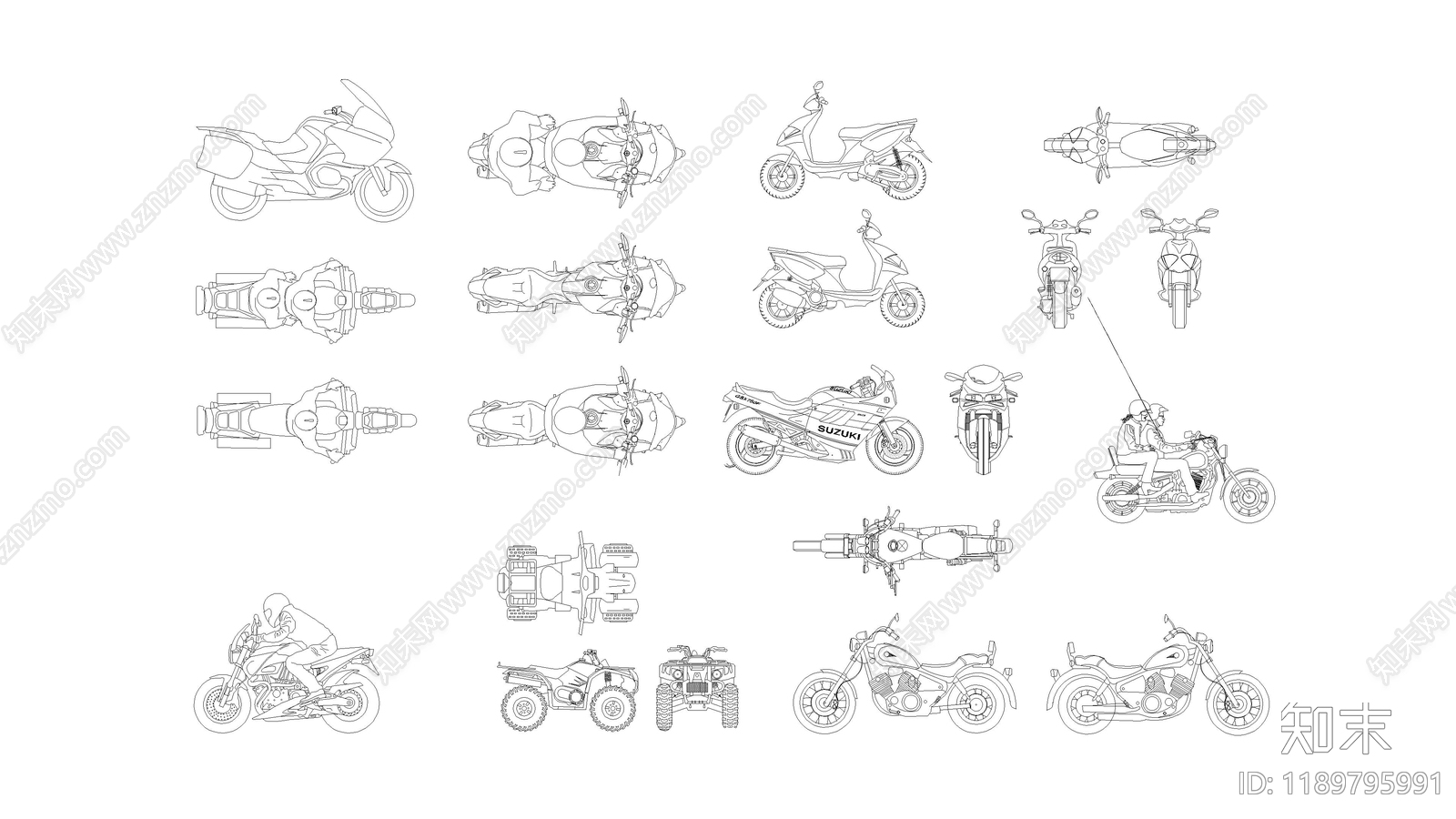现代交通工具图库施工图下载【ID:1189795991】