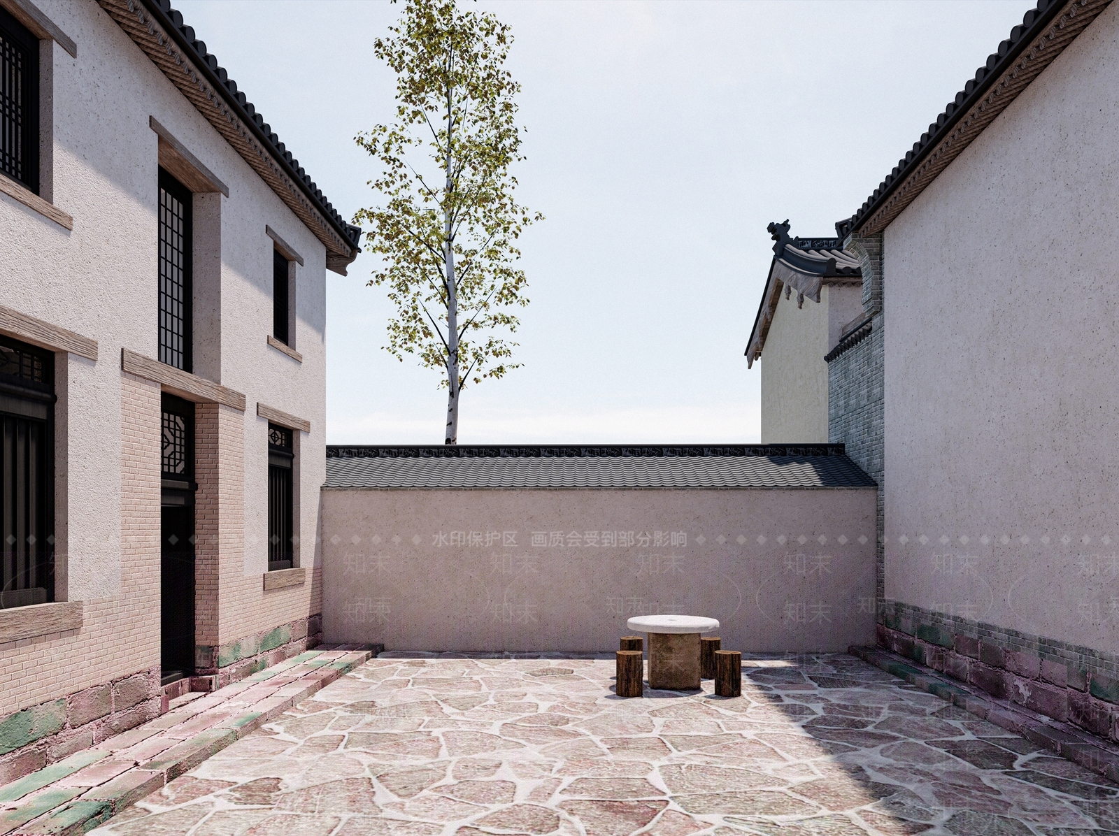 中式新中式古建筑SU模型下载【ID:1189798185】
