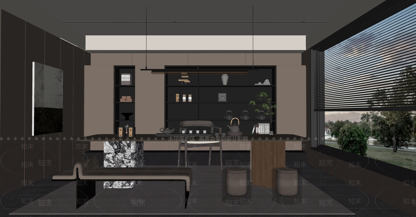 现代意式茶室SU模型下载【ID:1189805345】