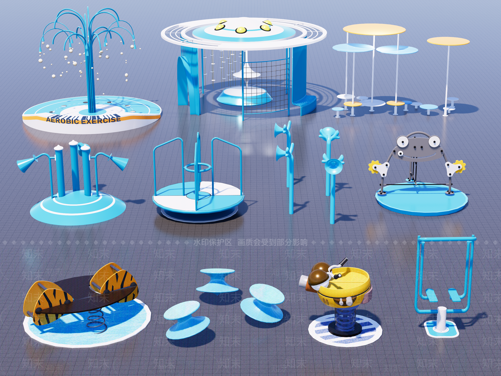 儿童器材组合SU模型下载【ID:1189809261】