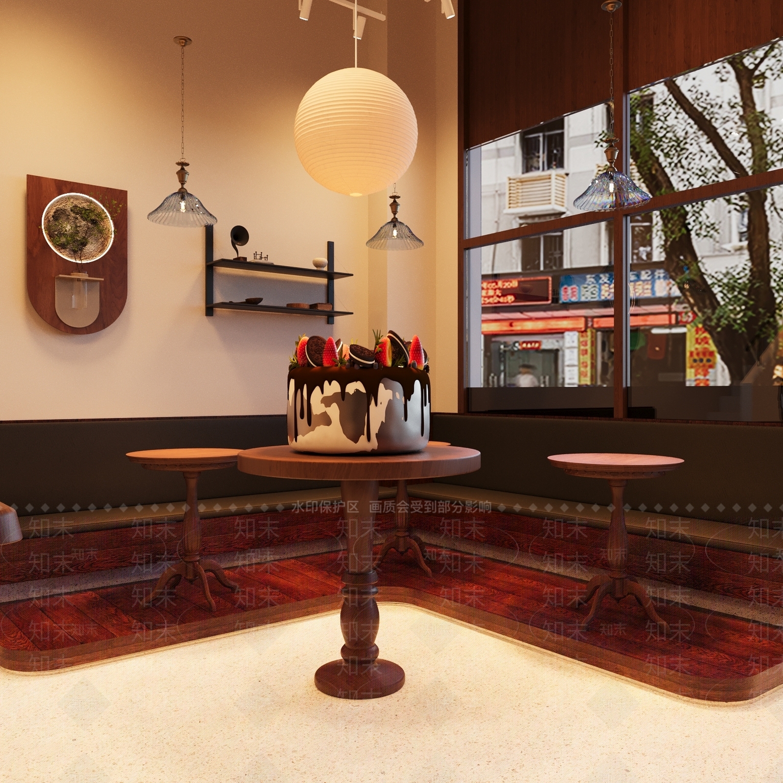 奶油中古蛋糕店3D模型下载【ID:1189834113】