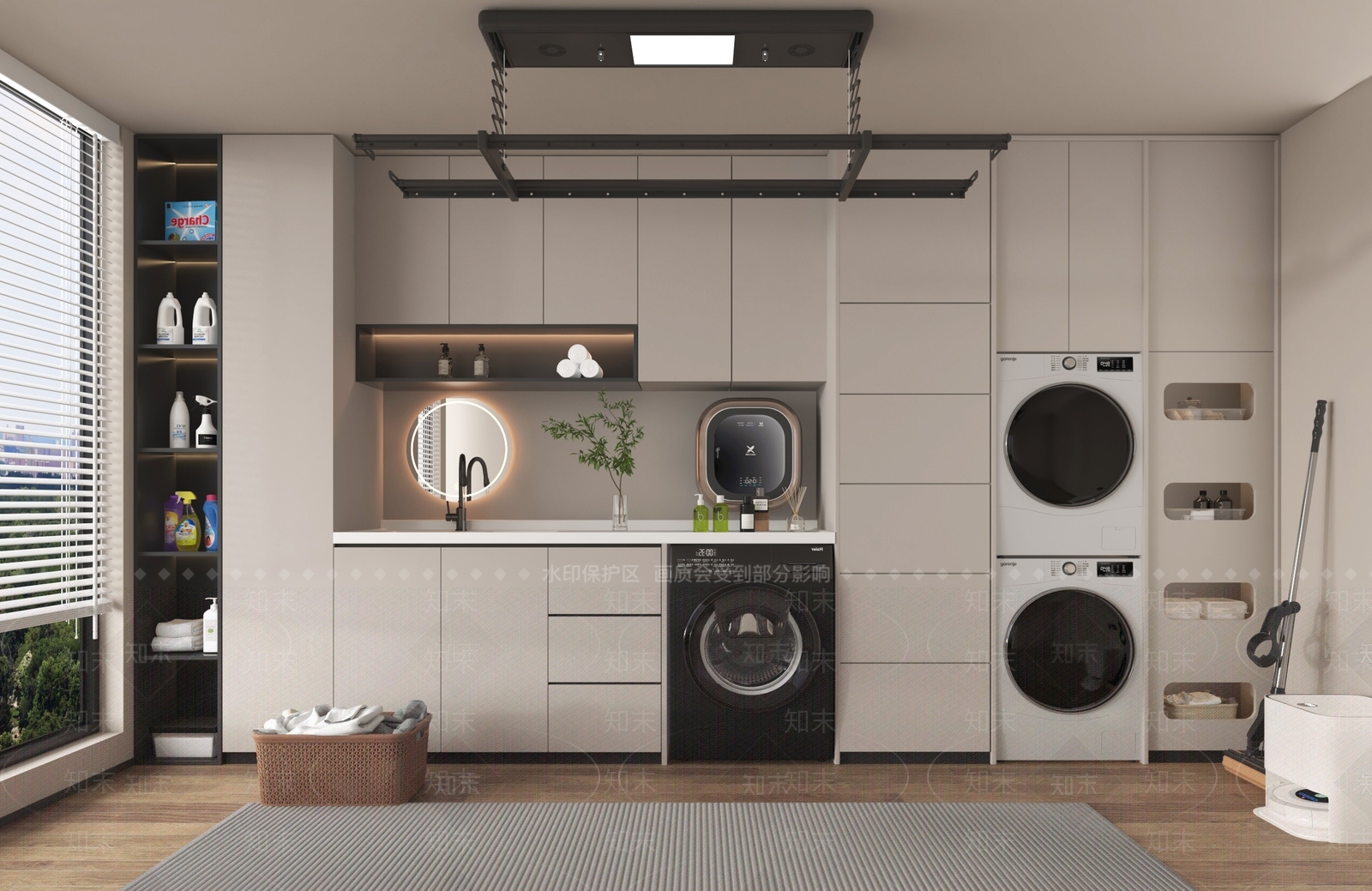 现代洗衣机柜3D模型下载【ID:1189813207】
