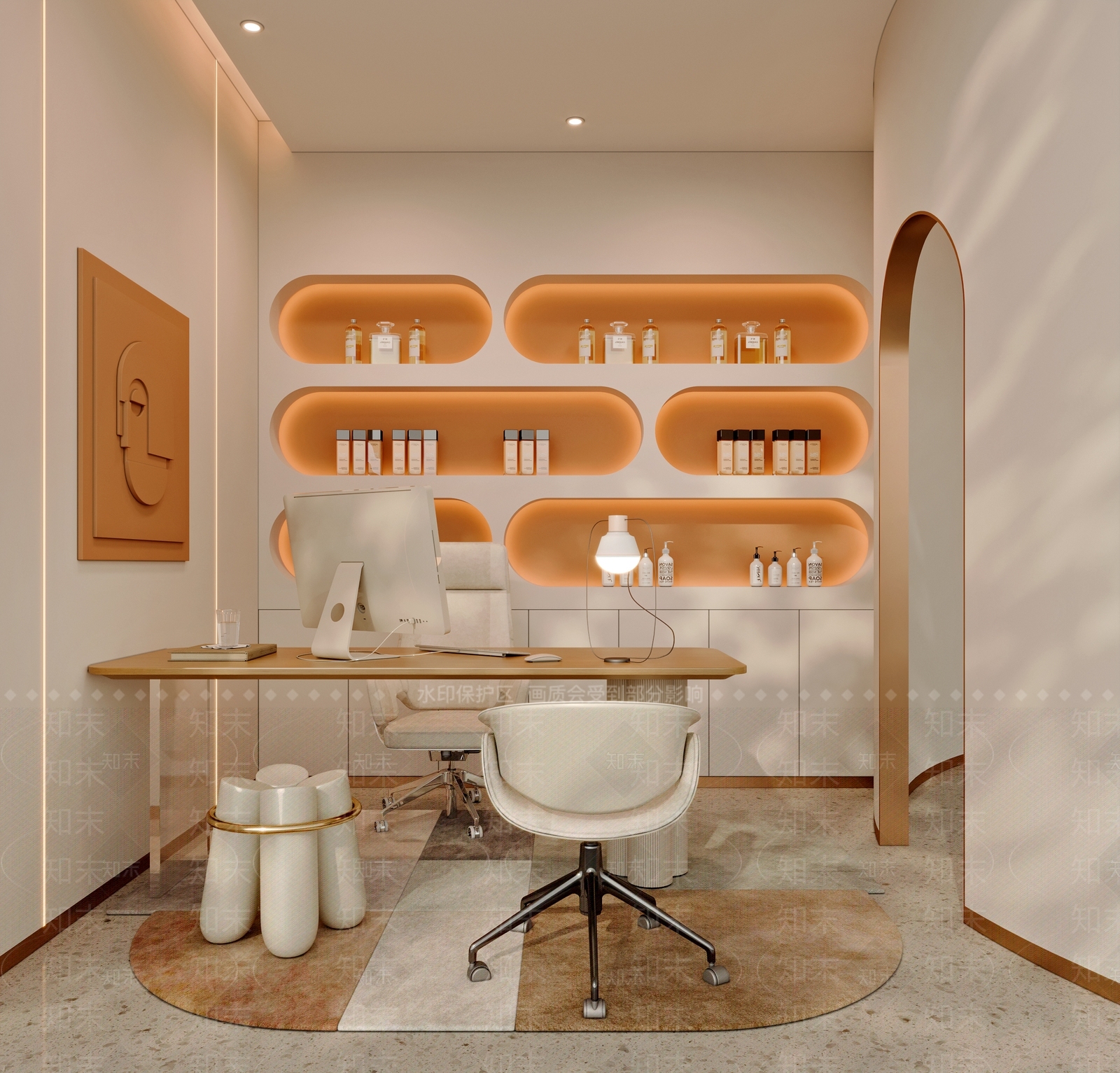 现代奶油美容院3D模型下载【ID:1189814017】
