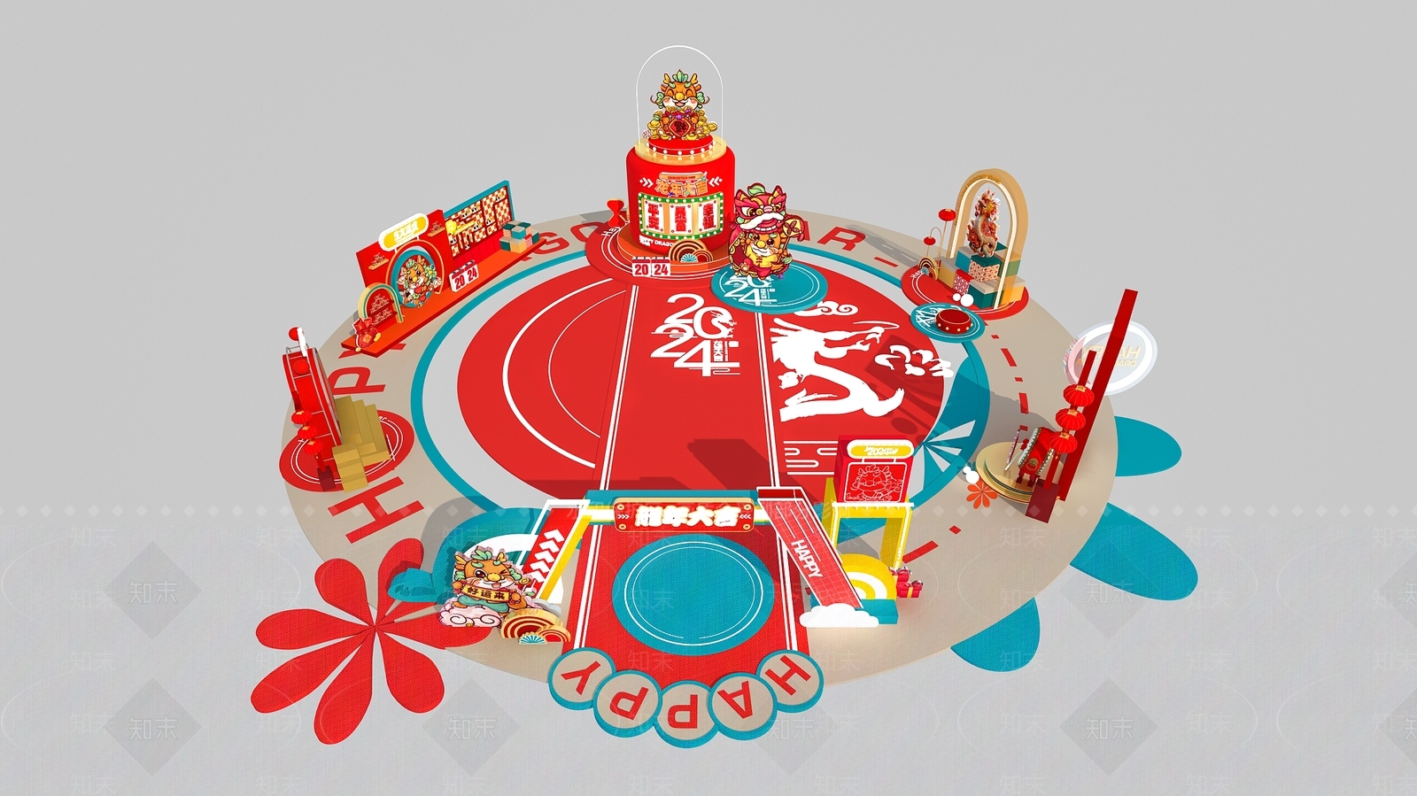 新中式中式橱窗3D模型下载【ID:1189815128】