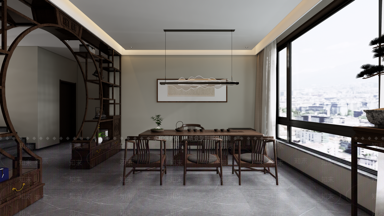 新中式中式茶室SU模型下载【ID:1189815558】