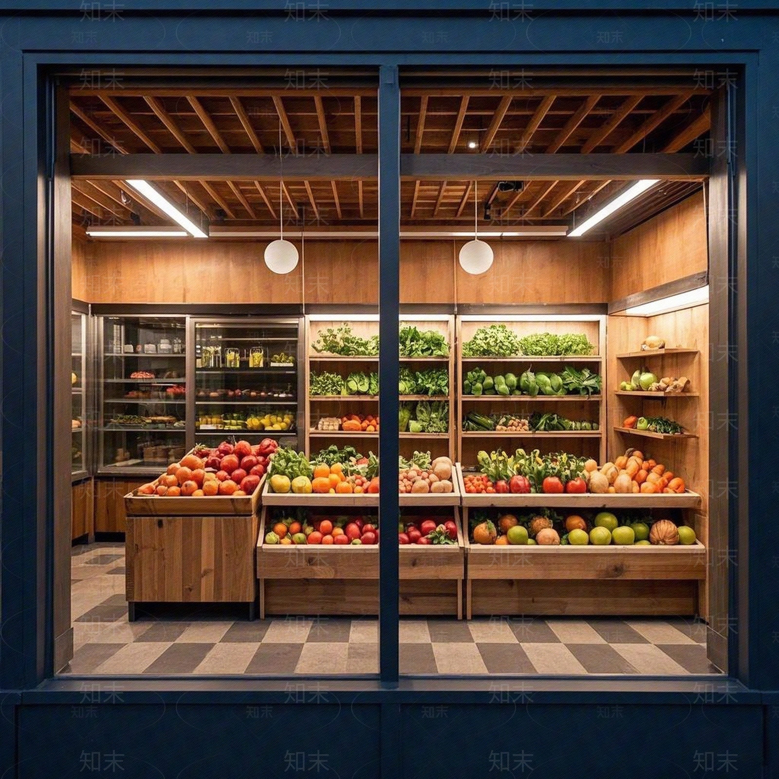 现代原木橱窗贴图下载【ID:1189819818】