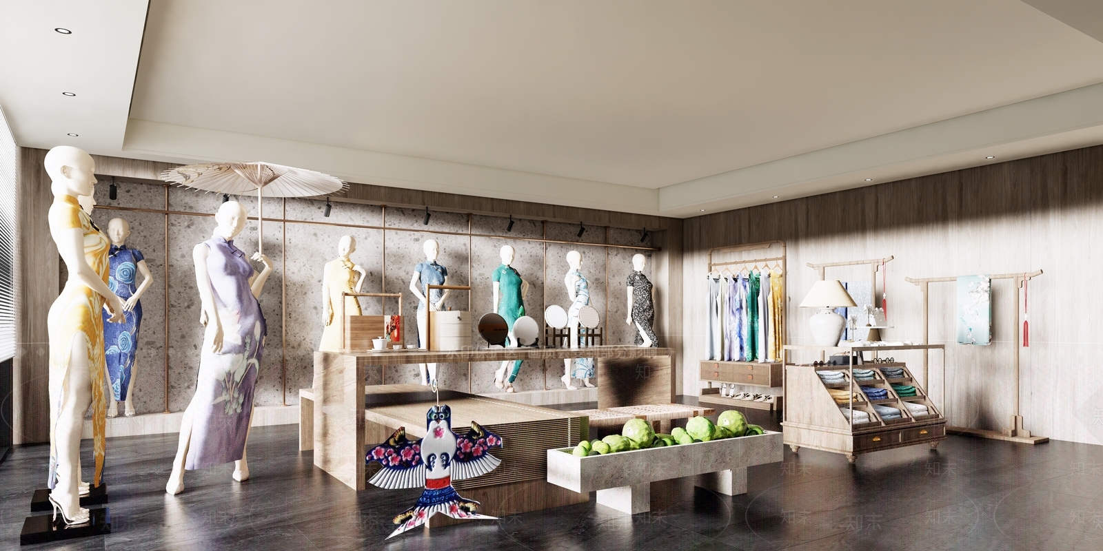 新中式中式服装店SU模型下载【ID:1189820145】