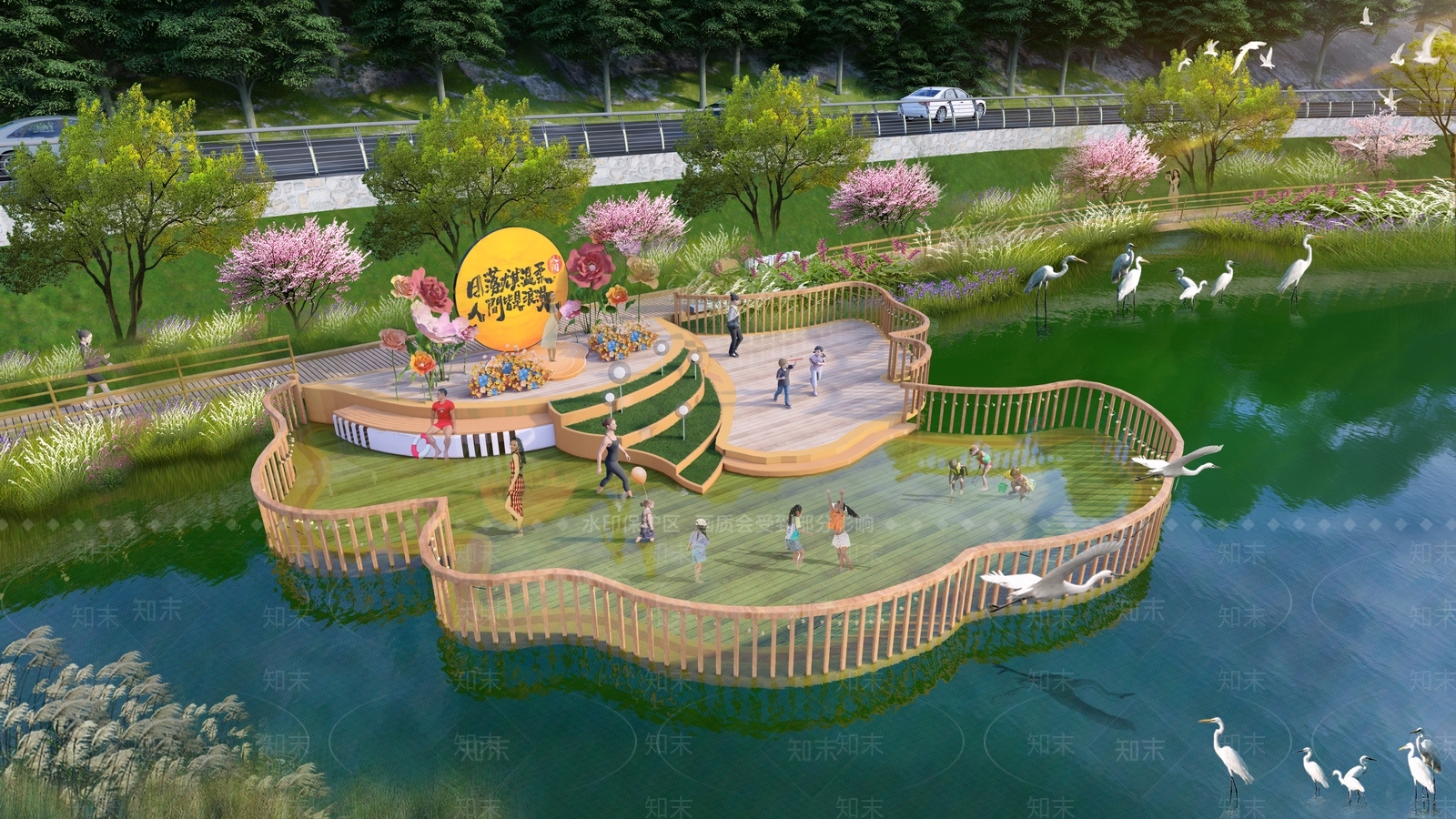 现代原木滨水景观SU模型下载【ID:1189821350】