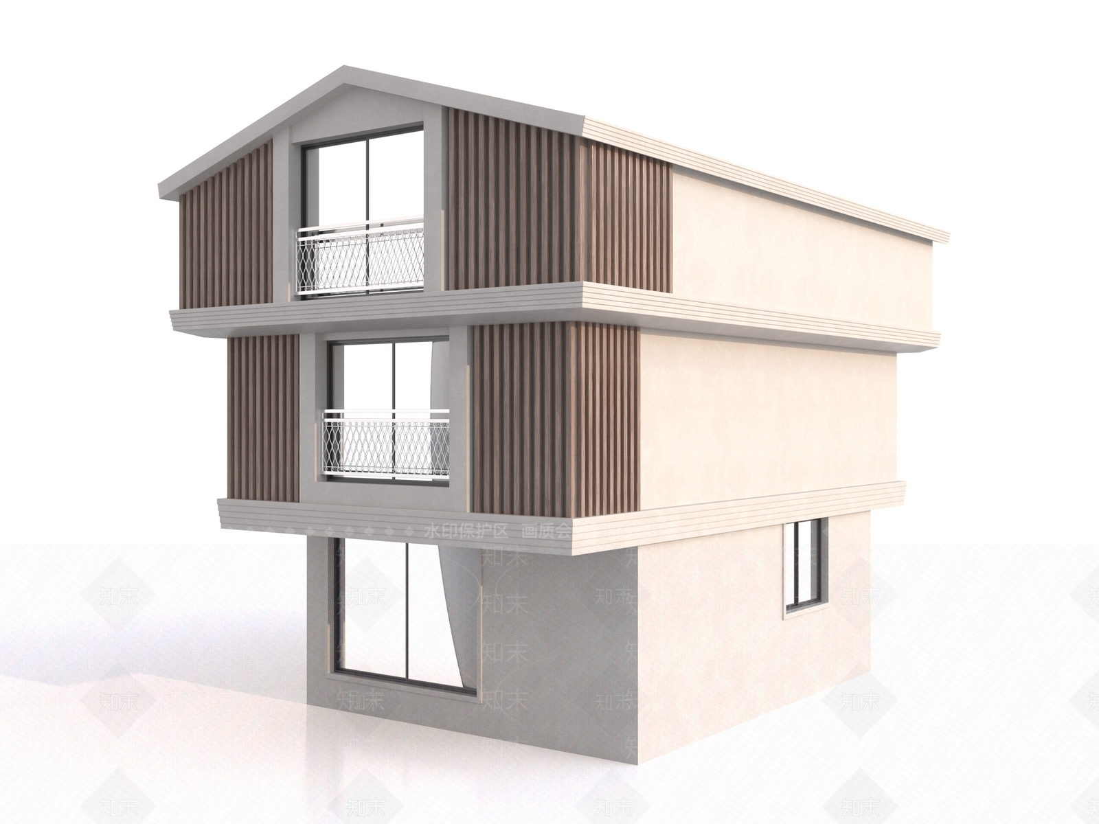 现代别墅外观3D模型下载【ID:1189822002】