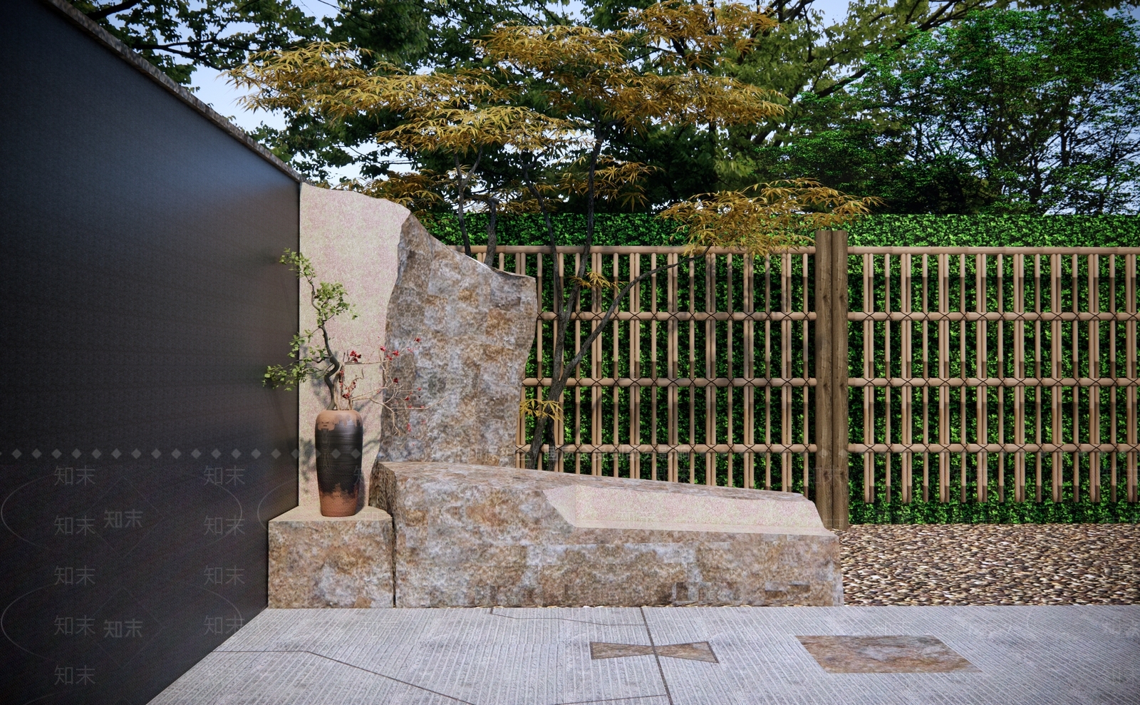 新中式日式石头SU模型下载【ID:1189828917】