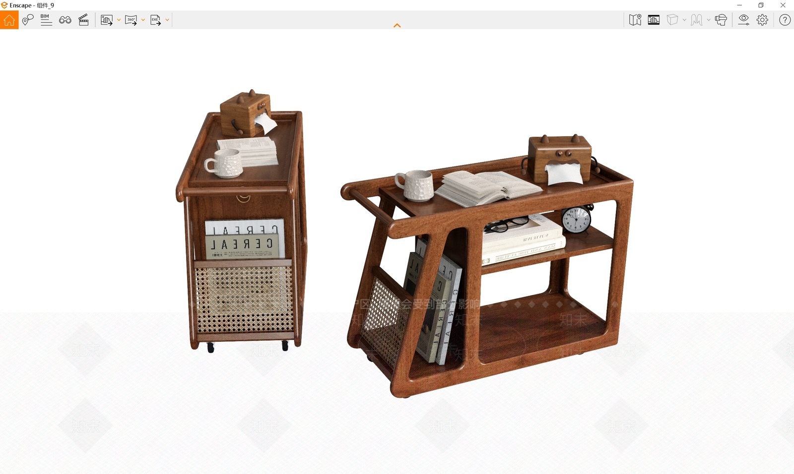 中古轻奢置物架SU模型下载【ID:1189830188】