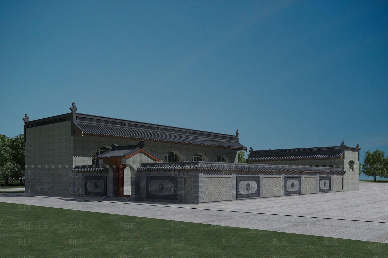现代古建庭院3D模型下载【ID:1189831676】
