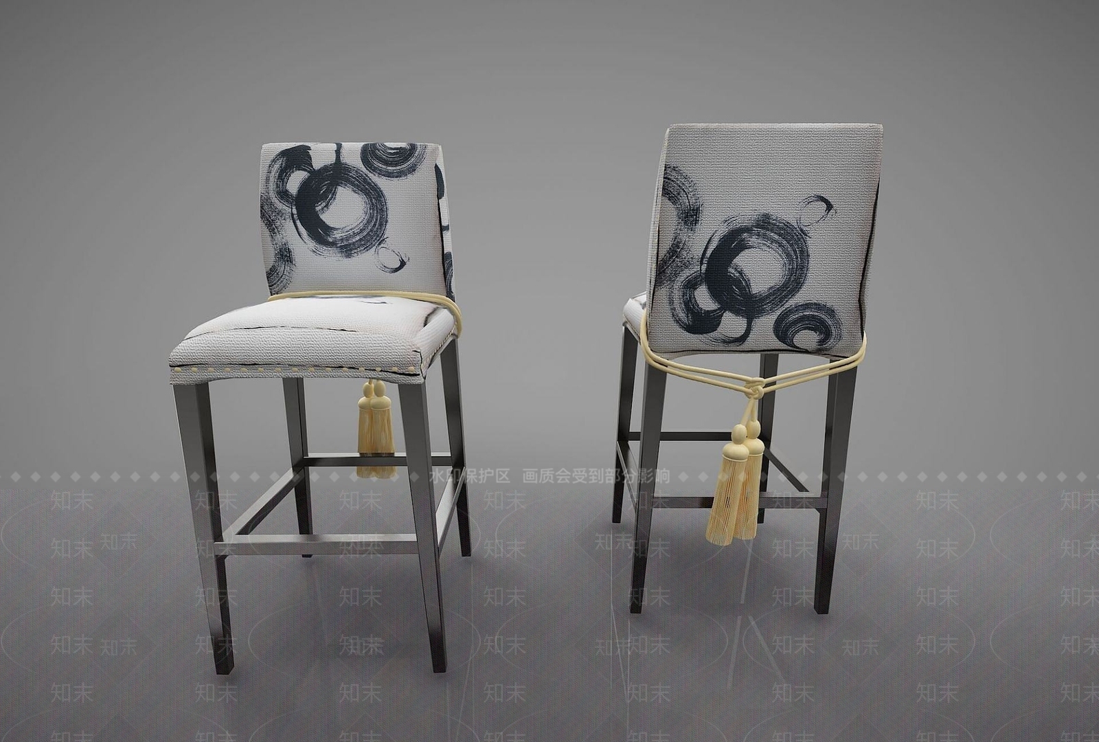 新中式风格吧椅3D模型下载【ID:1189833599】