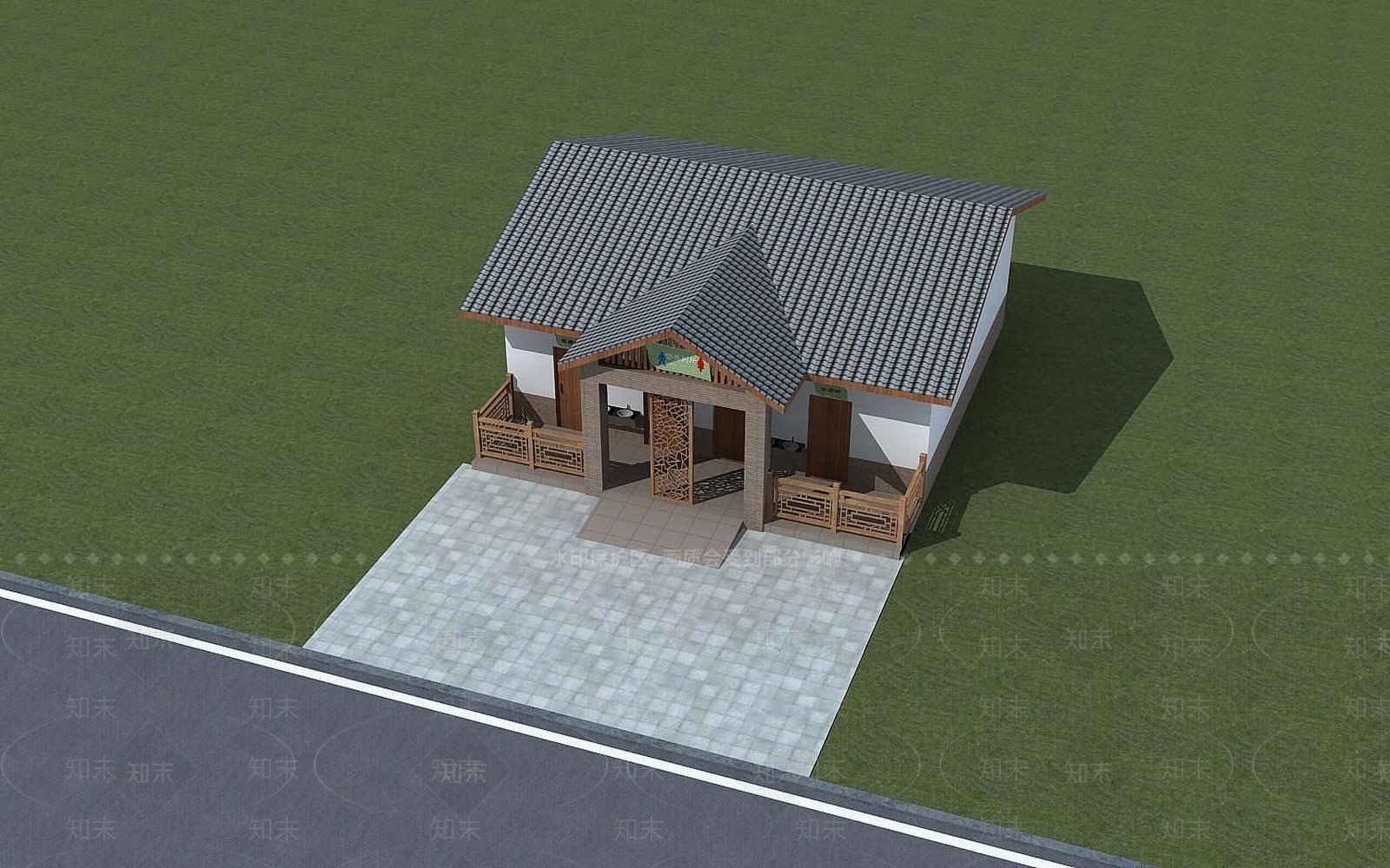 中式公共厕所3D模型下载【ID:1189836574】