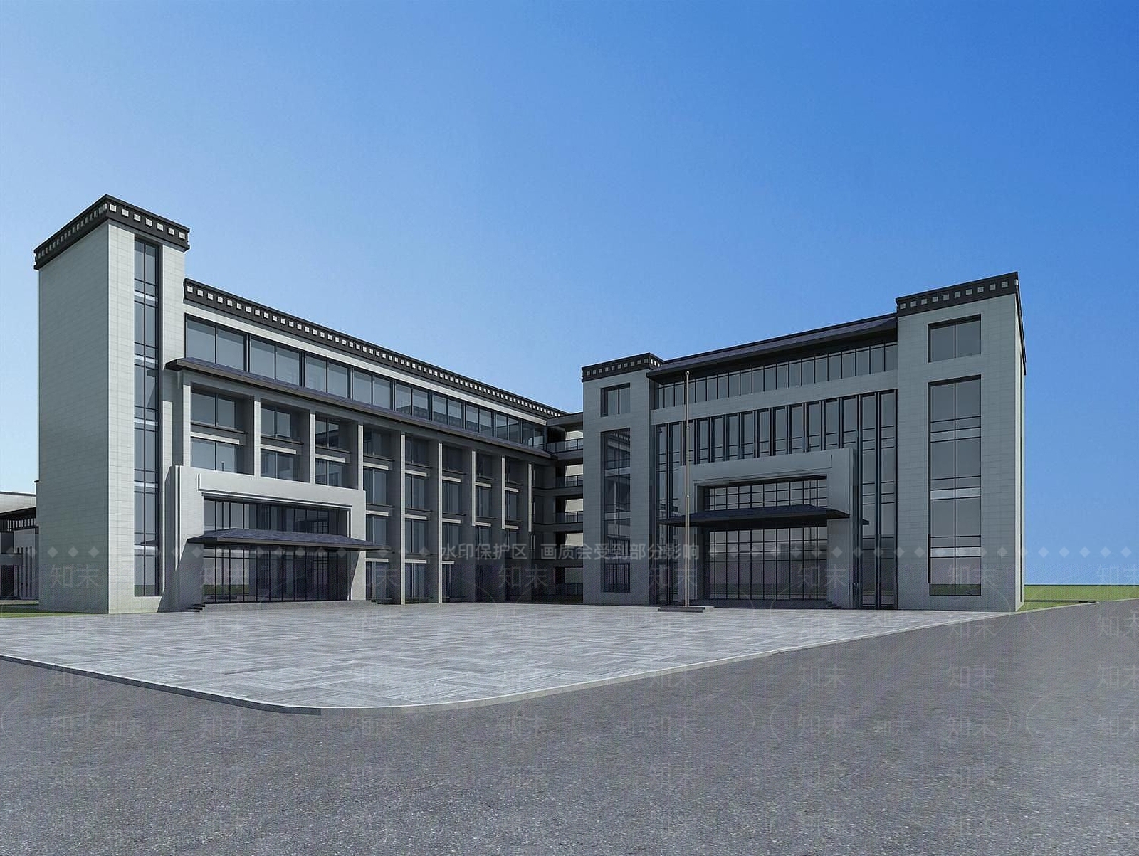 现代学校教育基地规划3D模型下载【ID:1189836684】