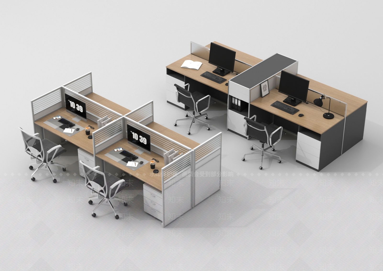 现代办公桌椅3D模型下载【ID:1189836849】
