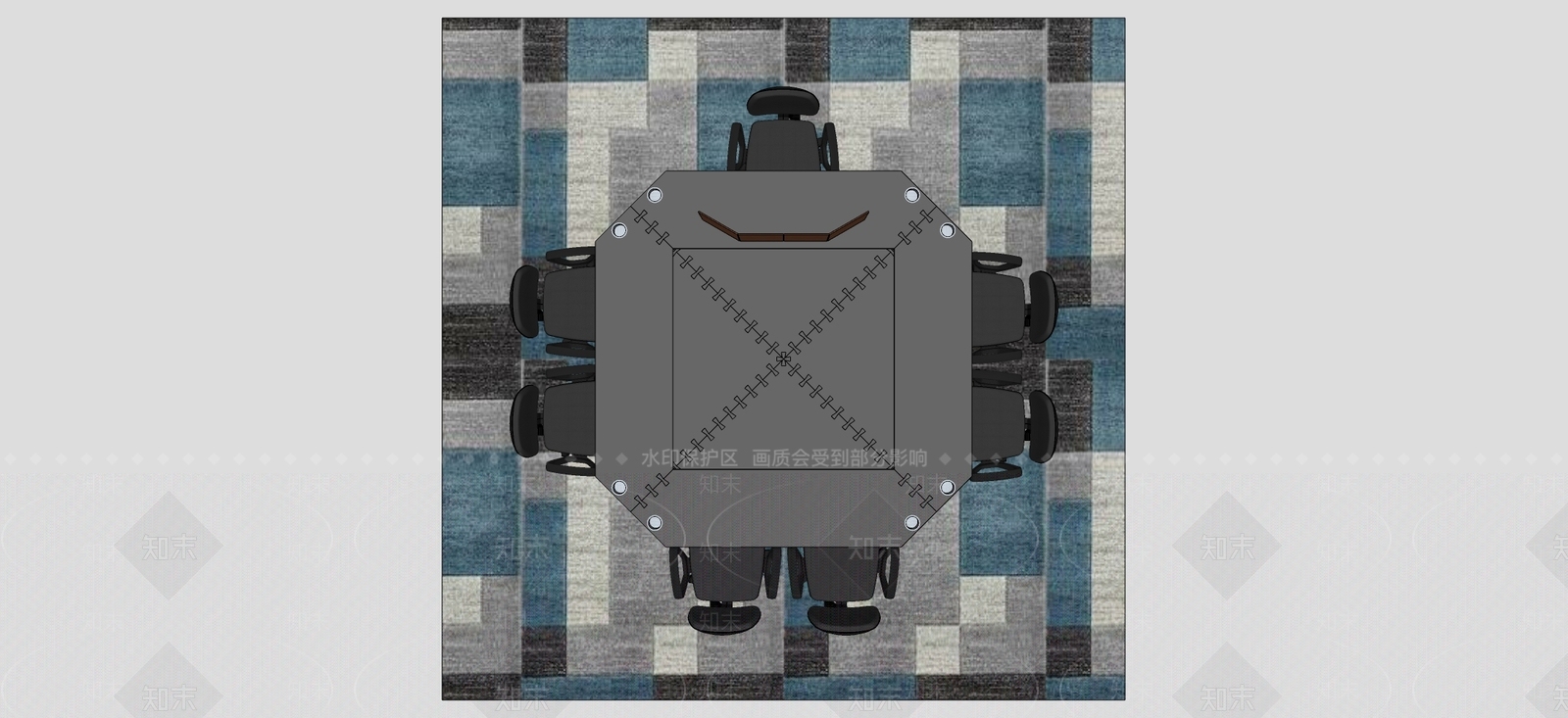 现代办公桌椅SU模型下载【ID:1189837729】