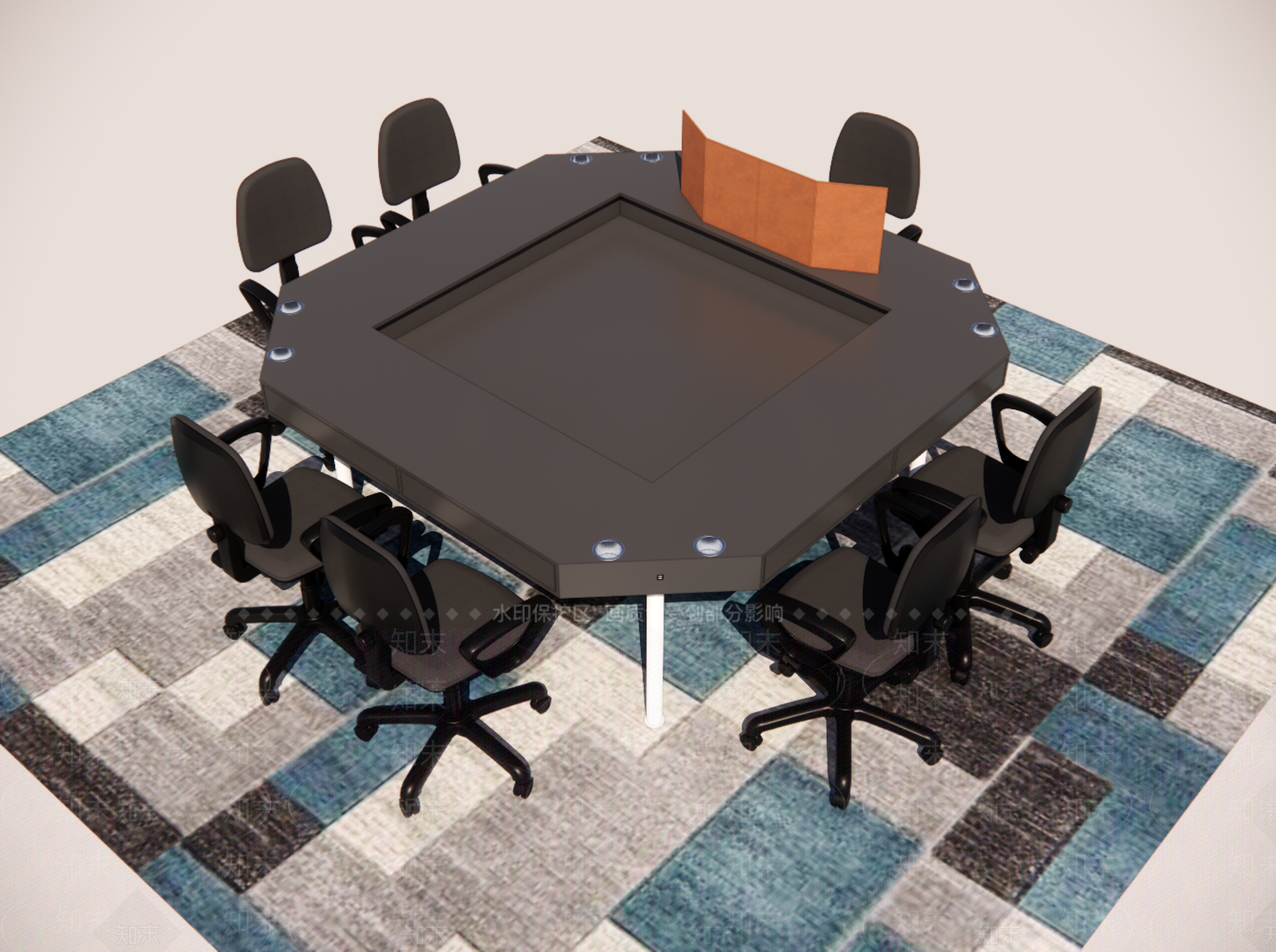 现代办公桌椅SU模型下载【ID:1189837729】