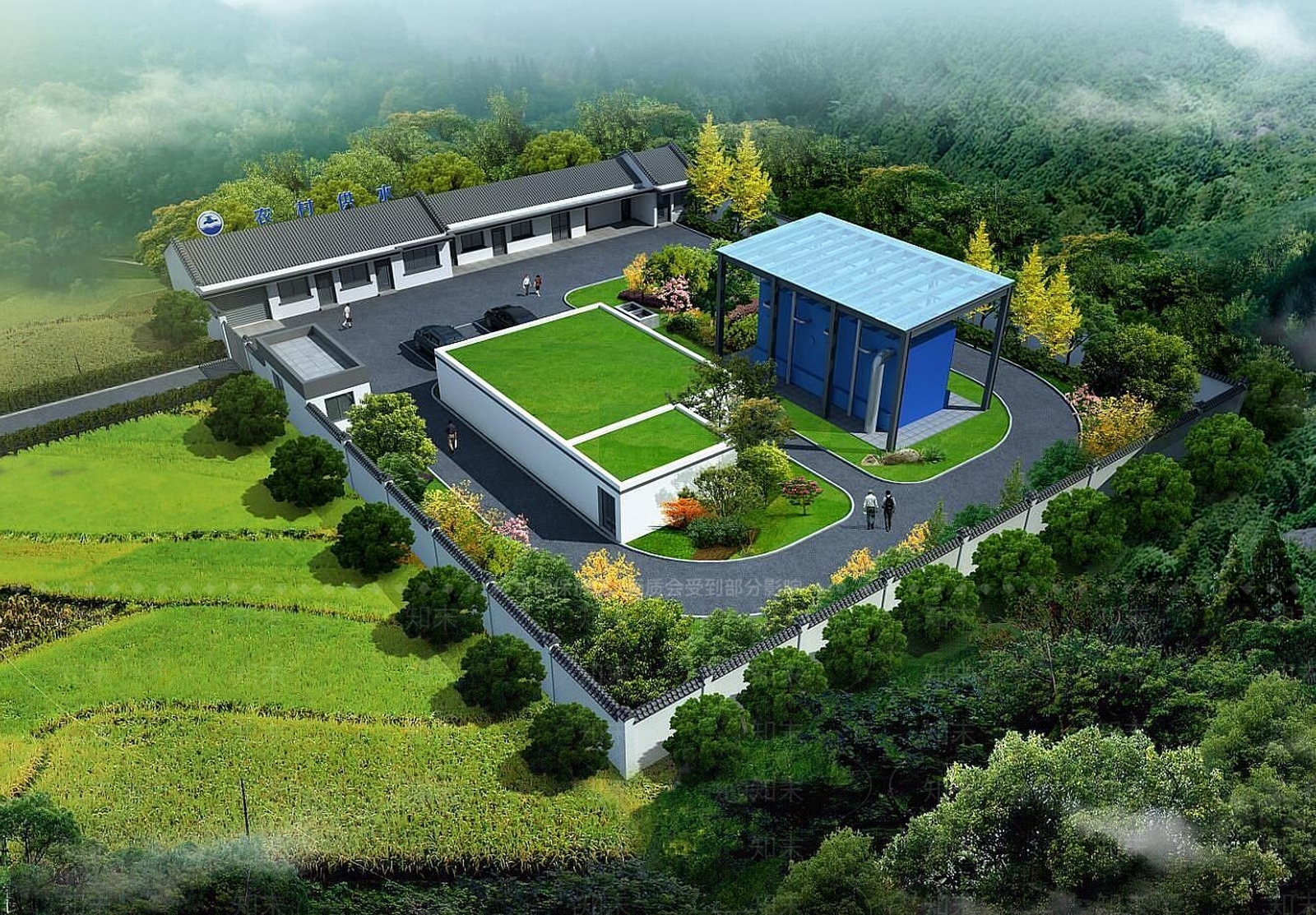 现代农村供水厂3D模型下载【ID:1189838079】