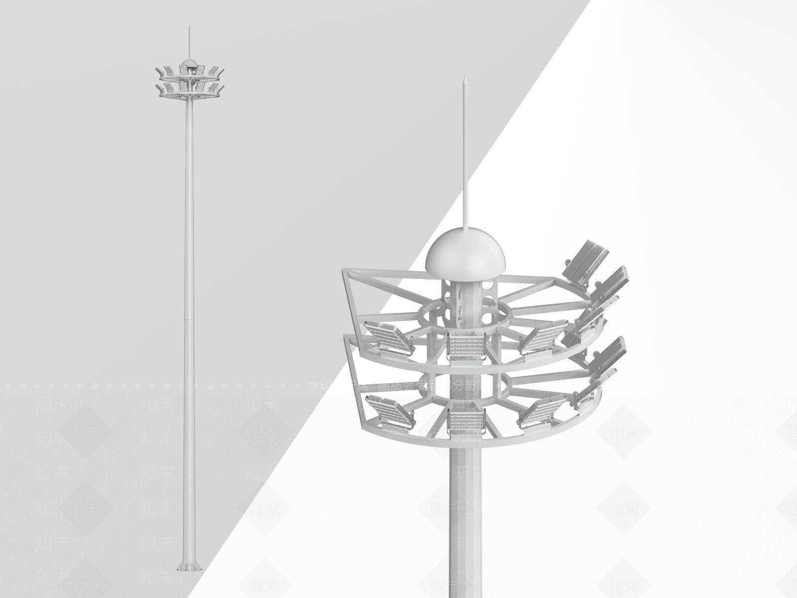 现代简约路灯SU模型下载【ID:1189838539】