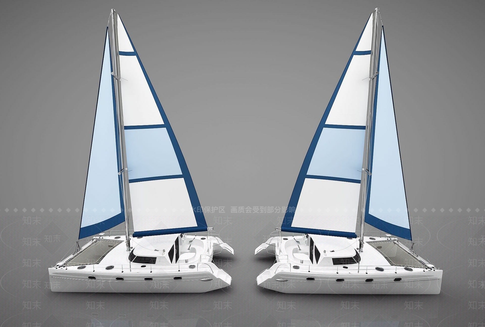 现代帆船3D模型下载【ID:1189839781】