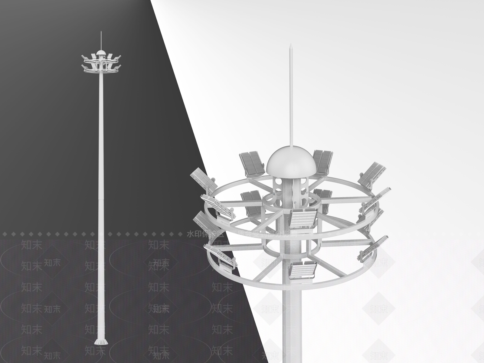 现代简约路灯SU模型下载【ID:1189841622】