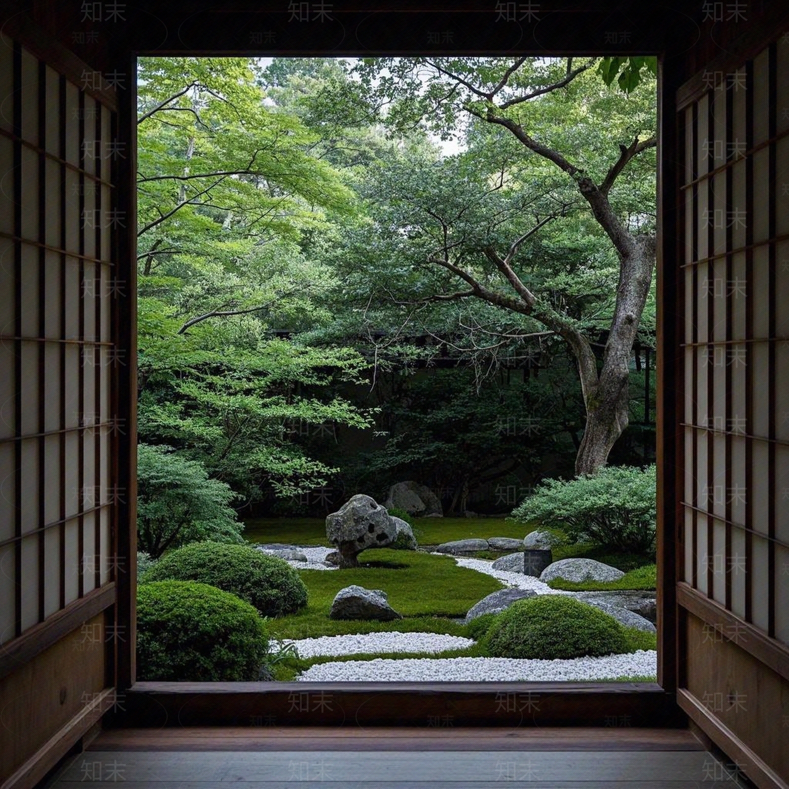 日式禅意小区外景贴图下载【ID:1189841911】