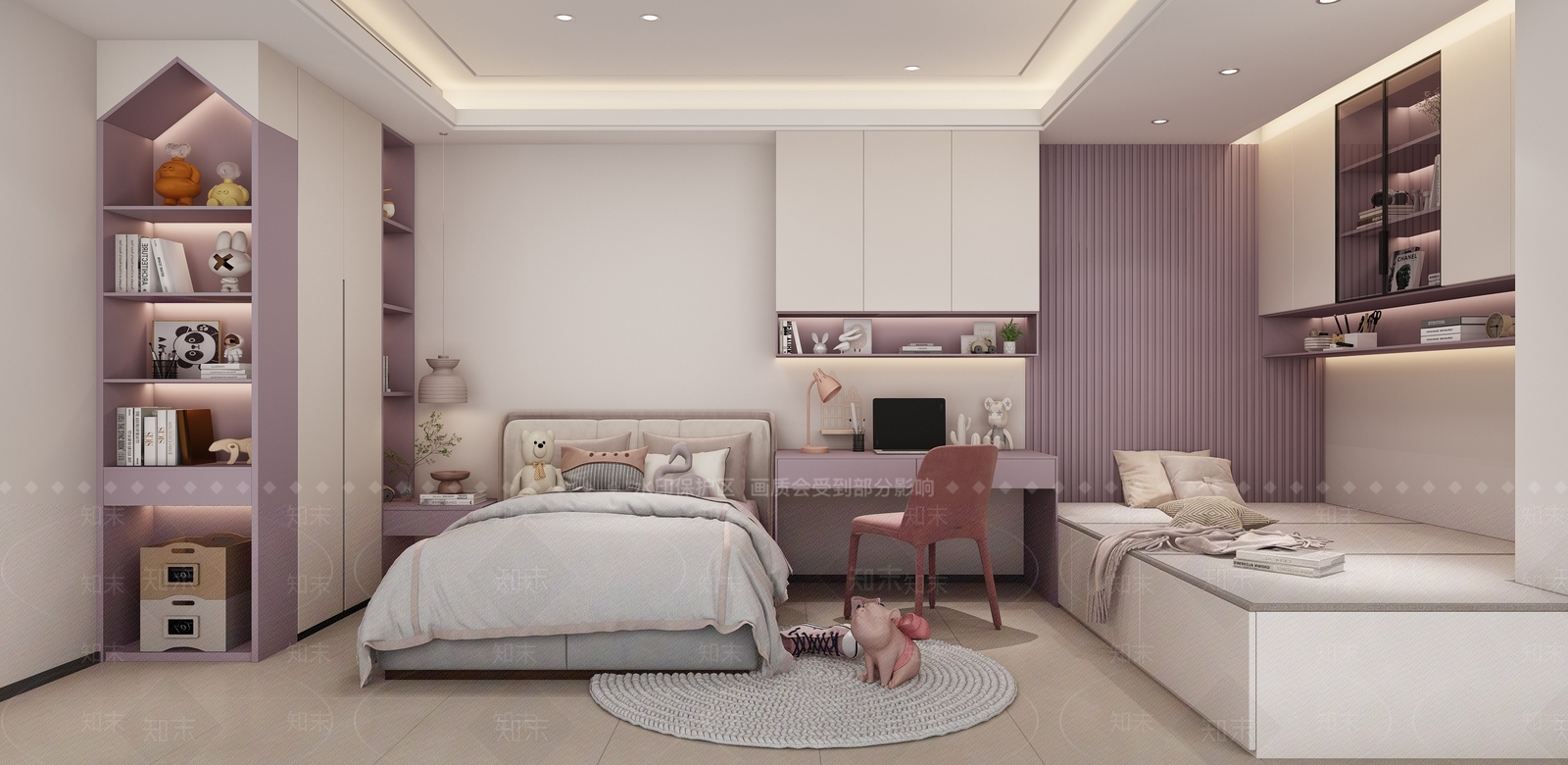 现代女孩房3D模型下载【ID:1189843181】