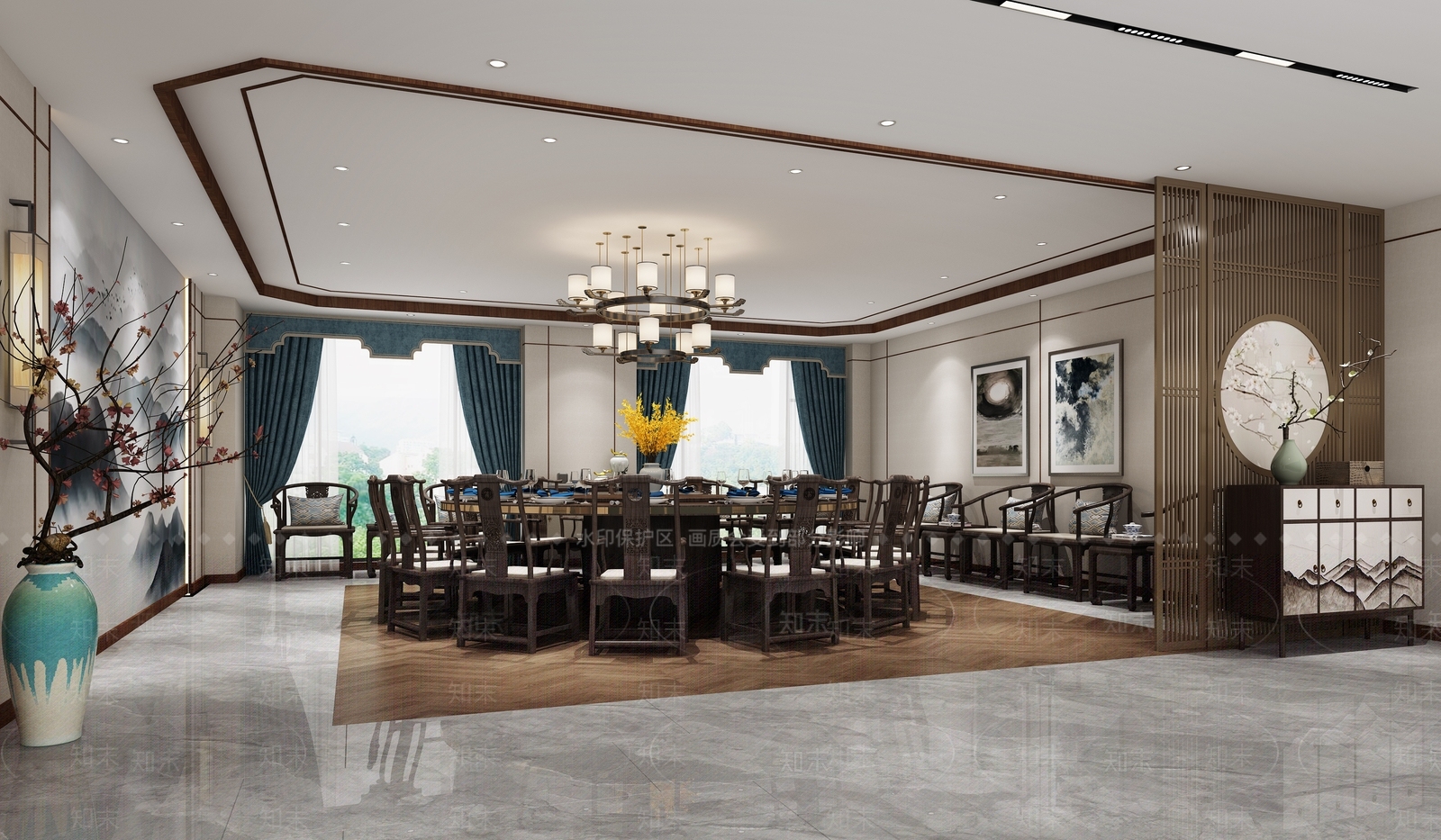 新中式包厢3D模型下载【ID:1189843414】