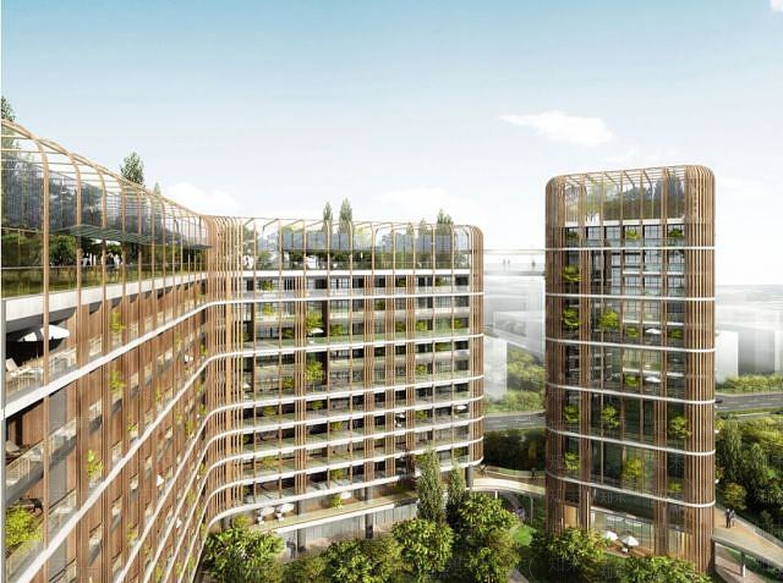 现代户外建筑写字楼3D模型下载【ID:1189843751】