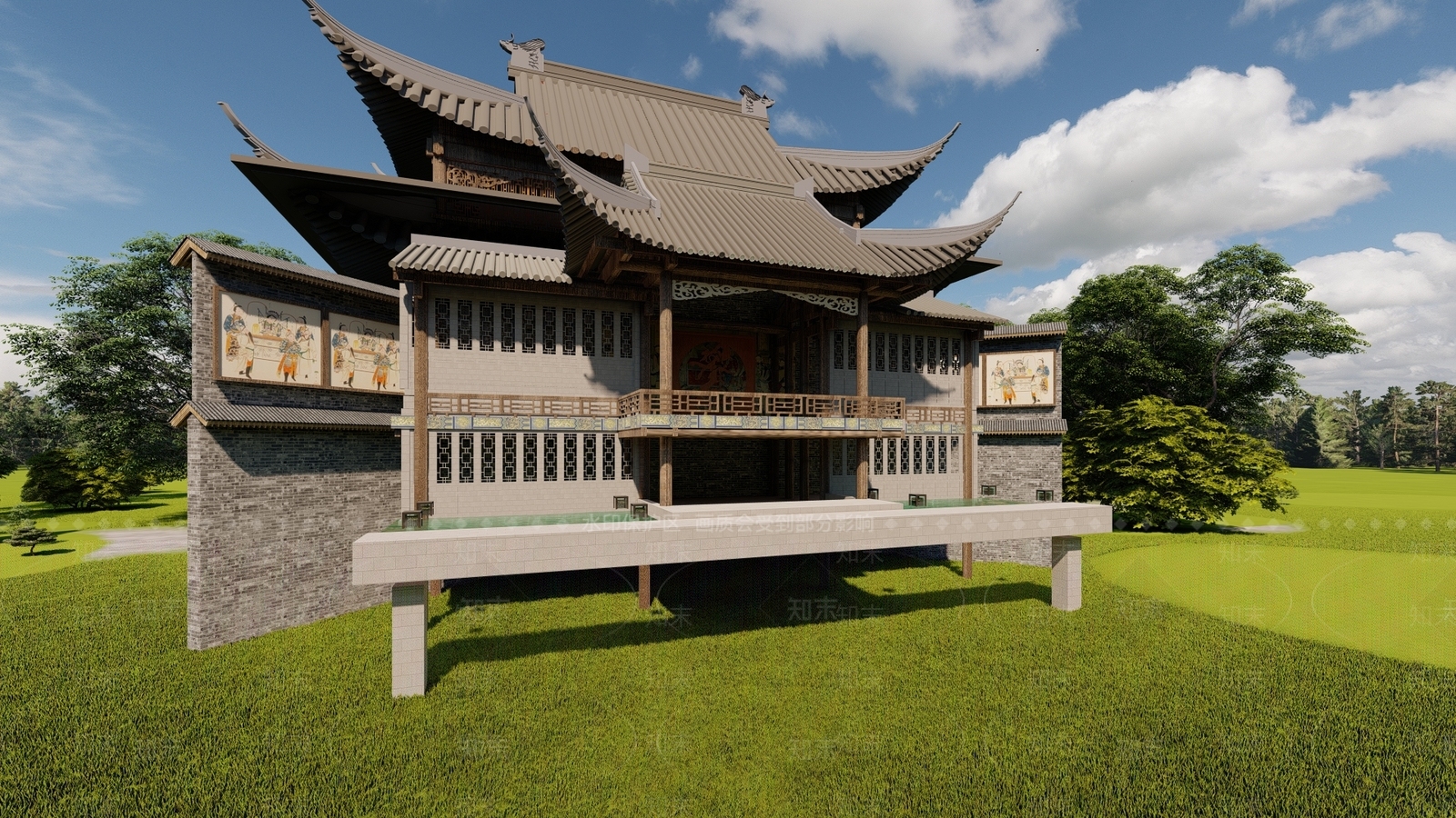 中式其他景观小建筑SU模型下载【ID:1189844577】