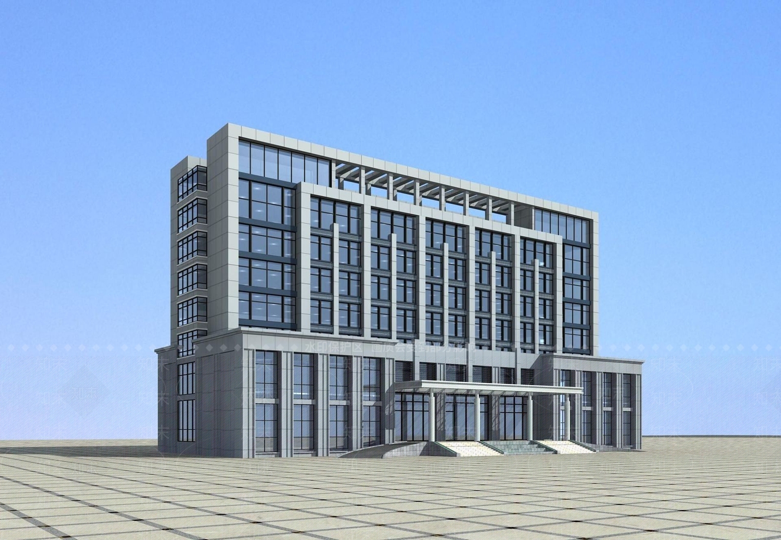 现代办公楼3D模型下载【ID:1189844962】