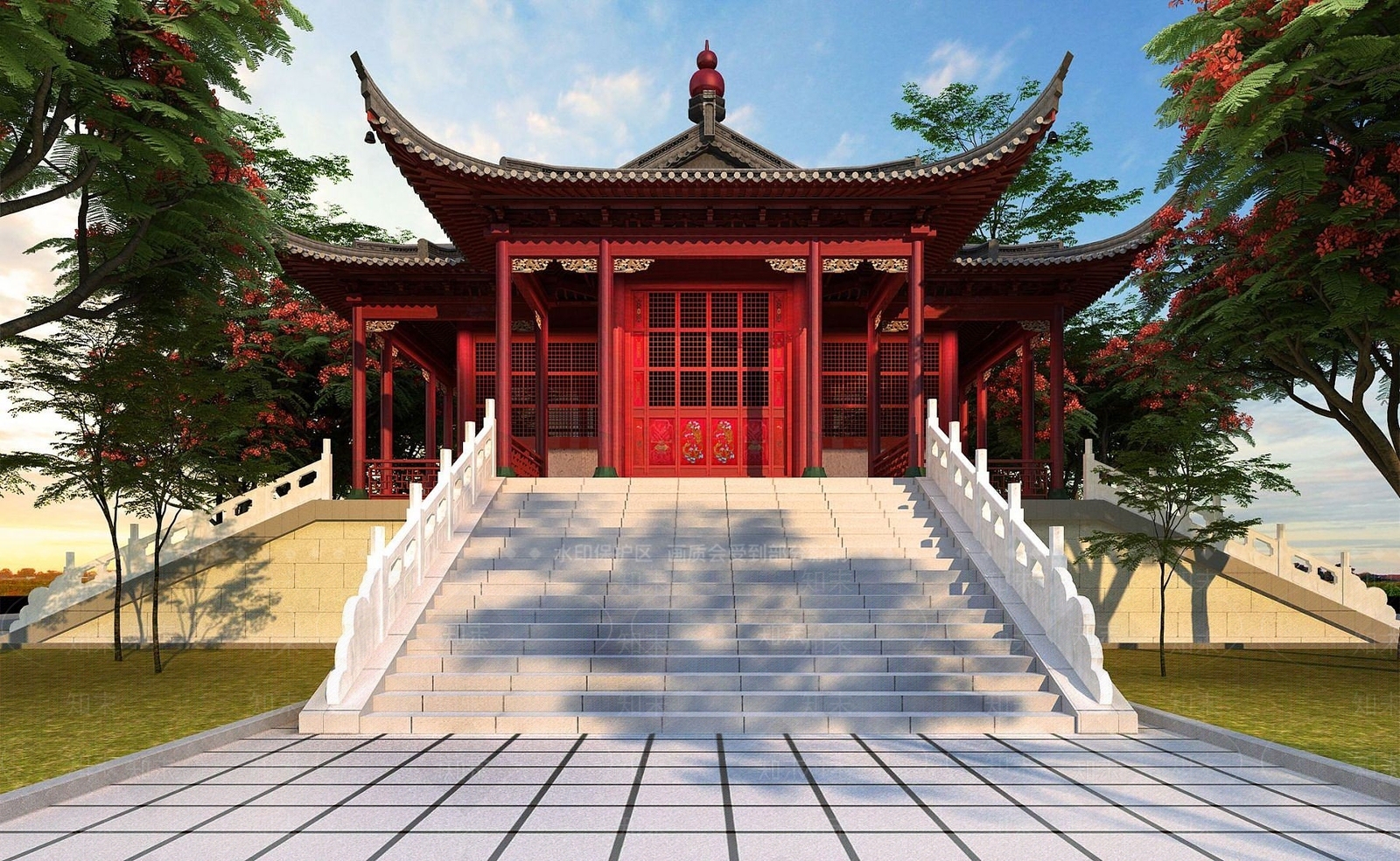 中式古建3D模型下载【ID:1189845593】