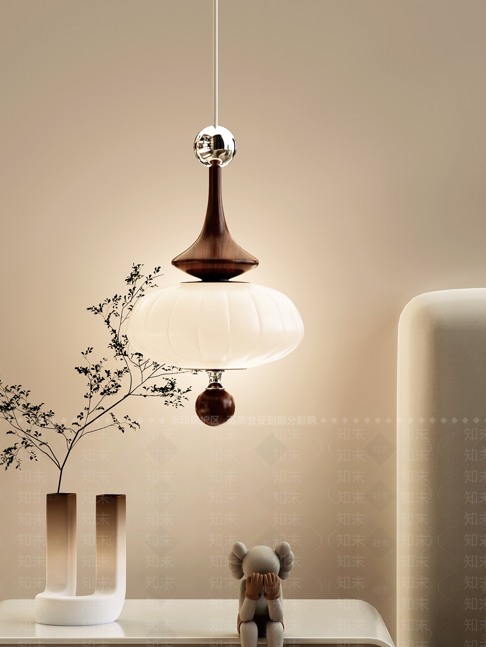 法式卧室吊灯3D模型下载【ID:1189847098】