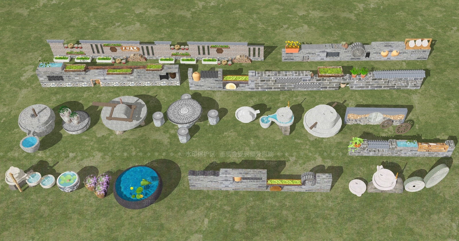 新中式乡村民房SU模型下载【ID:1189848655】