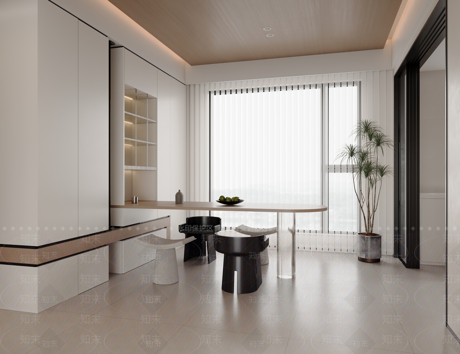 现代极简家居餐厅3D模型下载【ID:1189850223】