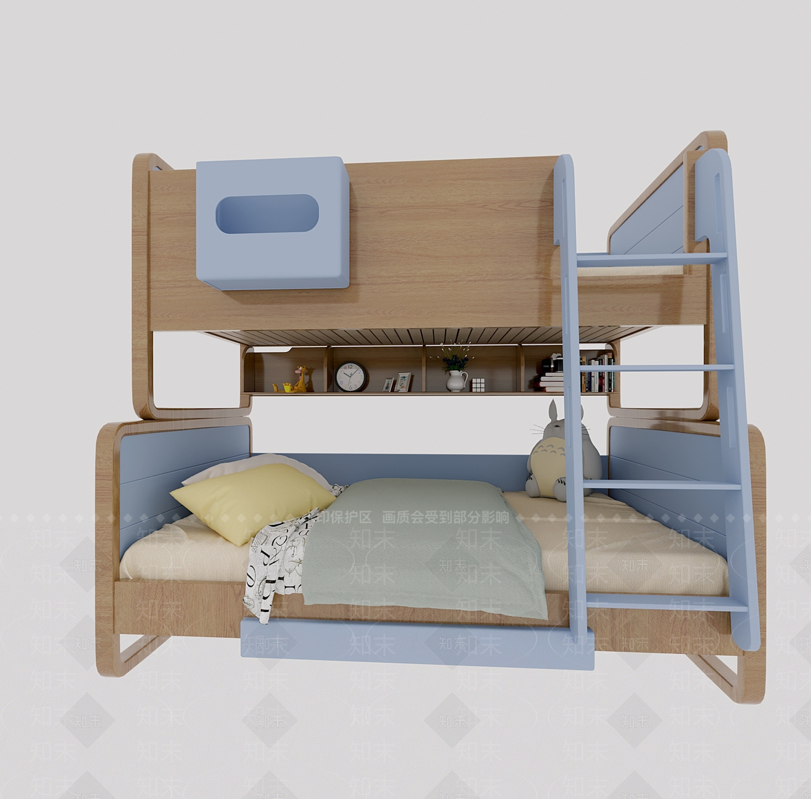 现代新中式上下床3D模型下载【ID:1189850753】
