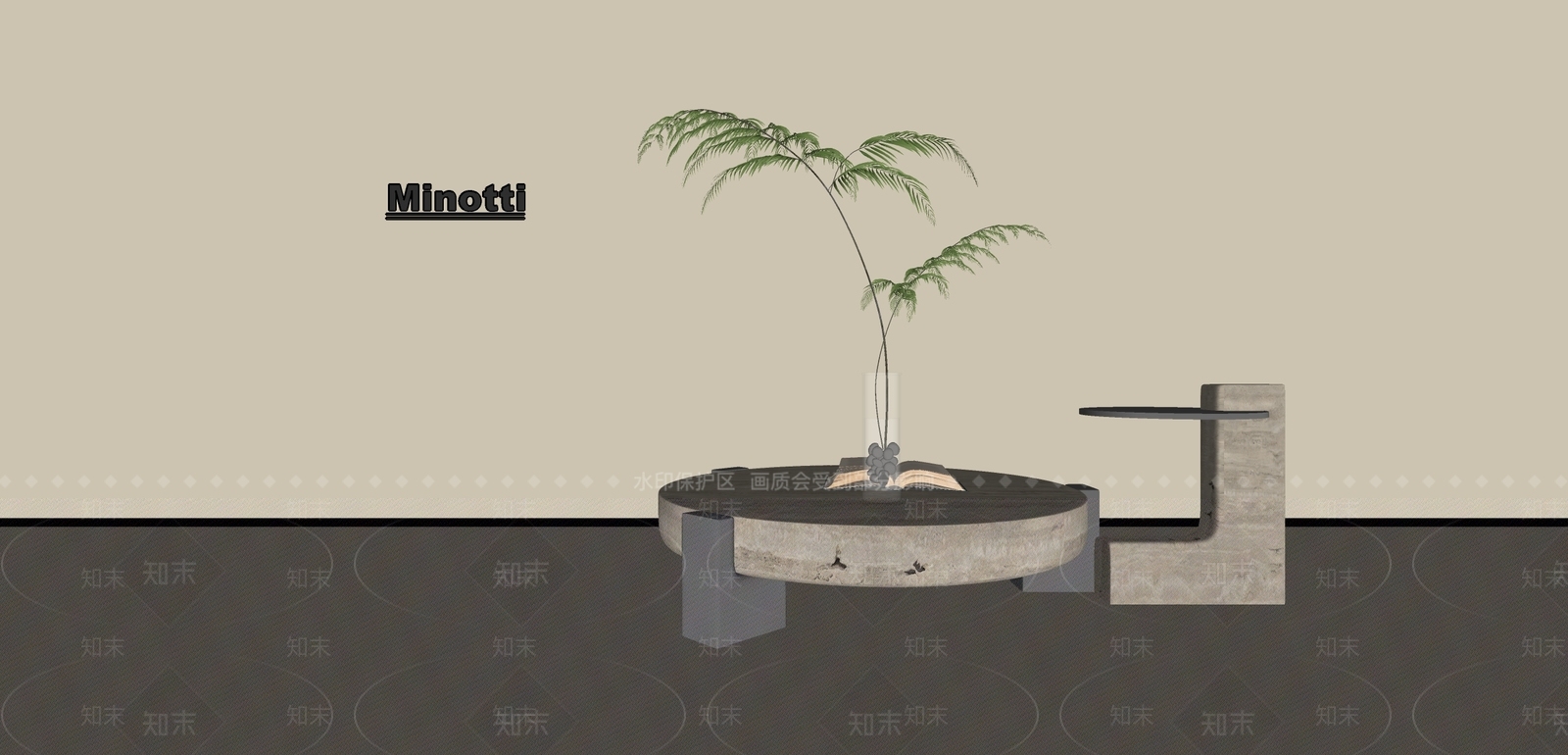 现代侘寂几类组合3D模型下载【ID:1189850927】