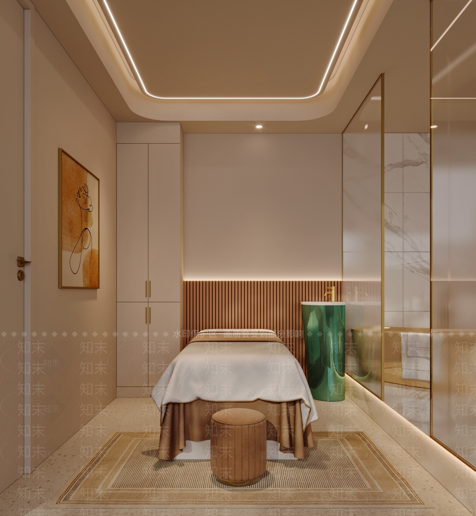 现代奶油美容院3D模型下载【ID:1189852163】