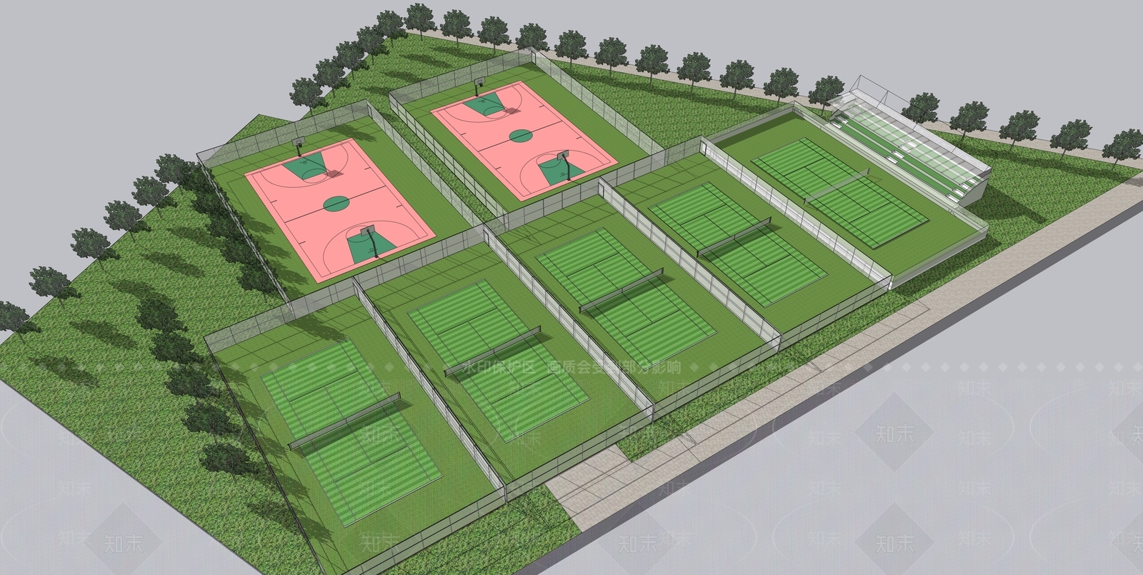 现代足球场SU模型下载【ID:1189853149】