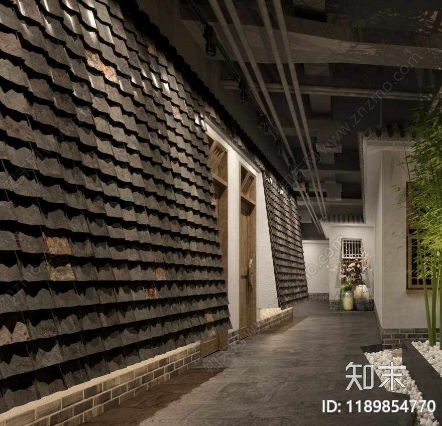 现代新中式火锅店施工图下载【ID:1189854770】