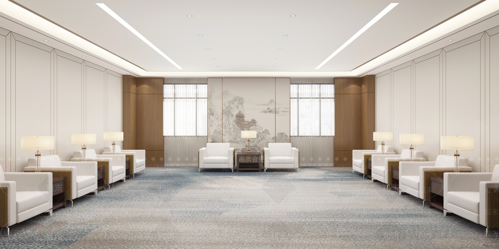 新中式中式接待室SU模型下载【ID:1189854036】