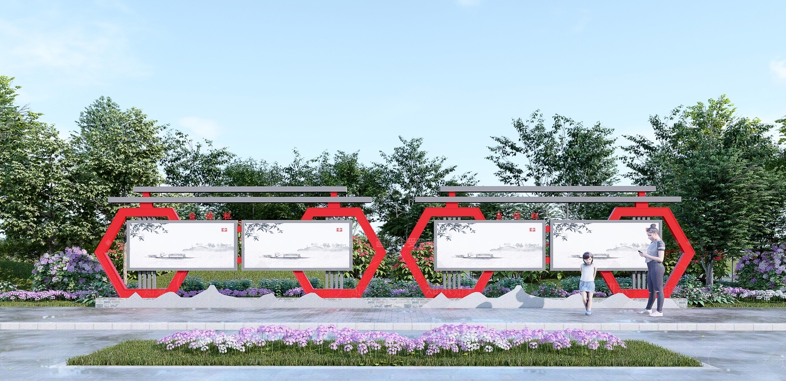 现代宣传栏SU模型下载【ID:1189855009】