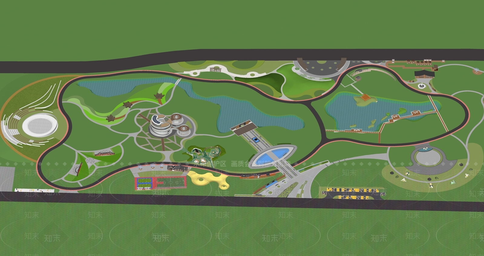 现代景观公园SU模型下载【ID:1189857266】
