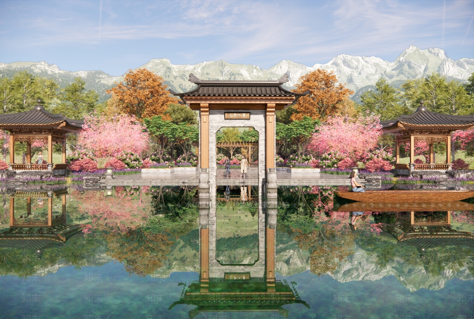现代新中式庭院门SU模型下载【ID:1189858091】